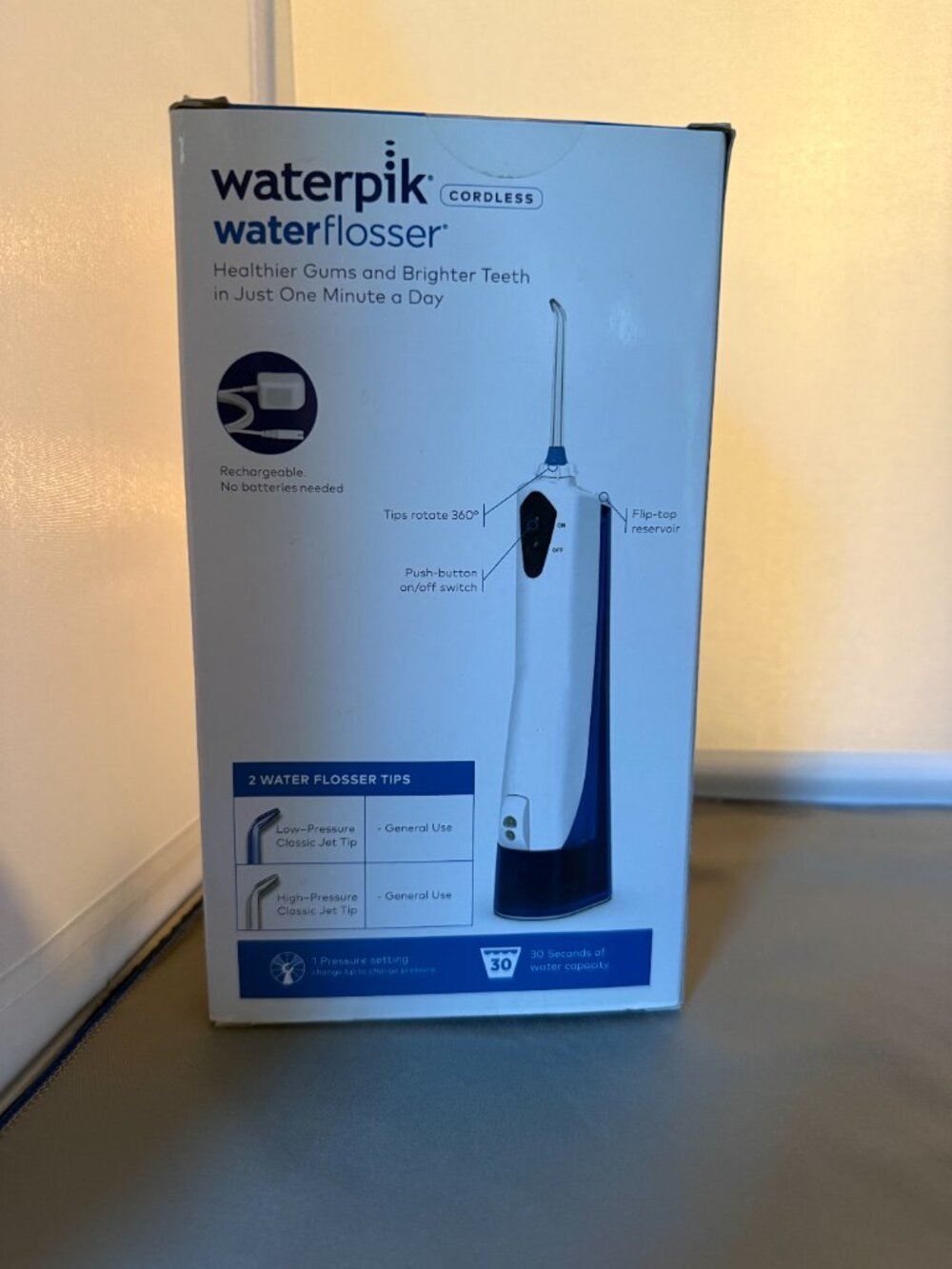 NIB Waterpik Cordless WP360W Water Flosser  Travel Oral Care White